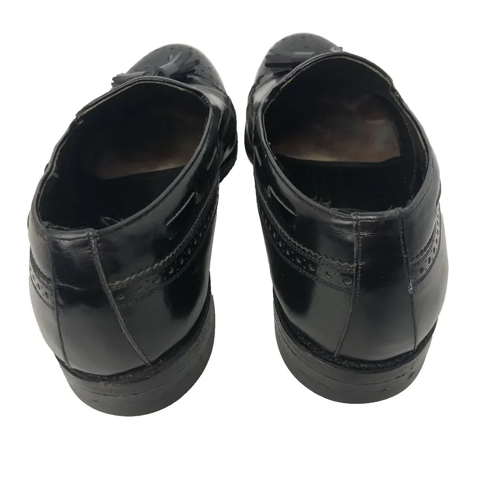 Vintage Florsheim Royal Imperial 92182 Tassel Wing Tip Shoes Mens 9 E Black